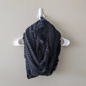 Black Crocheted Infinity Scarf